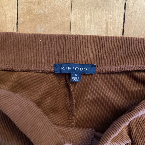 Kirious Corduroy Pants Women’s Size Small Stretch Skinny Slit Bottom Side Zip - Picture 2 of 15